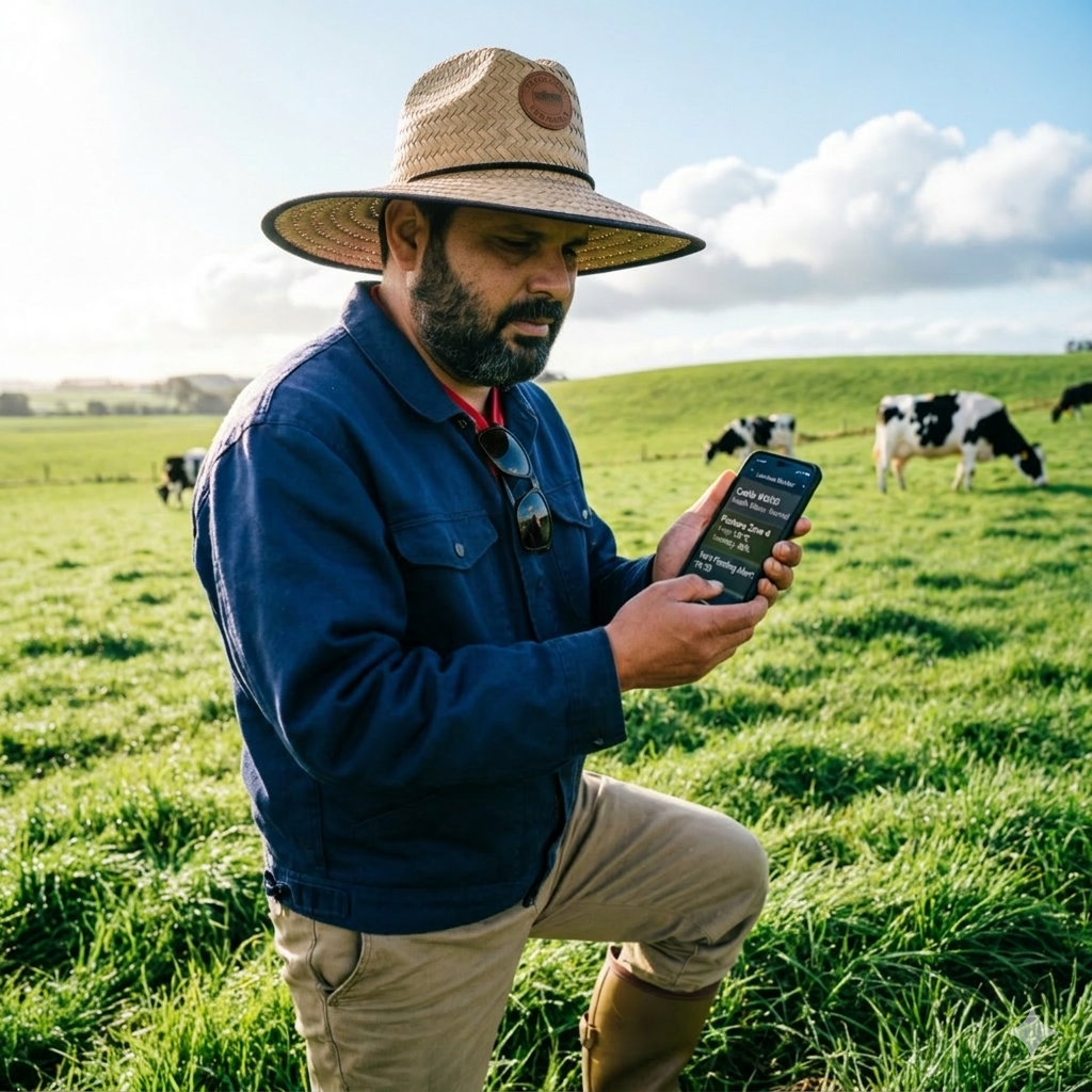 Productor agropecuario gestionando su hacienda con PeretCNA