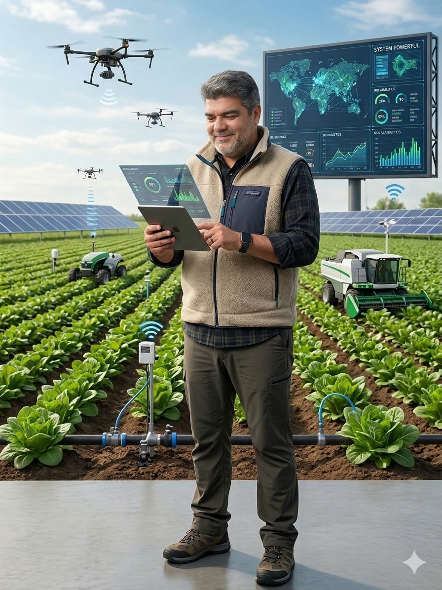 Técnico de campo usando la app agrícola y ganadera PeretCNA